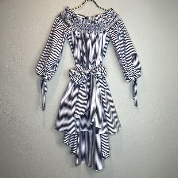 New CAROLINE CONSTAS Lou Striped Dress Small - Picture 2 of 14